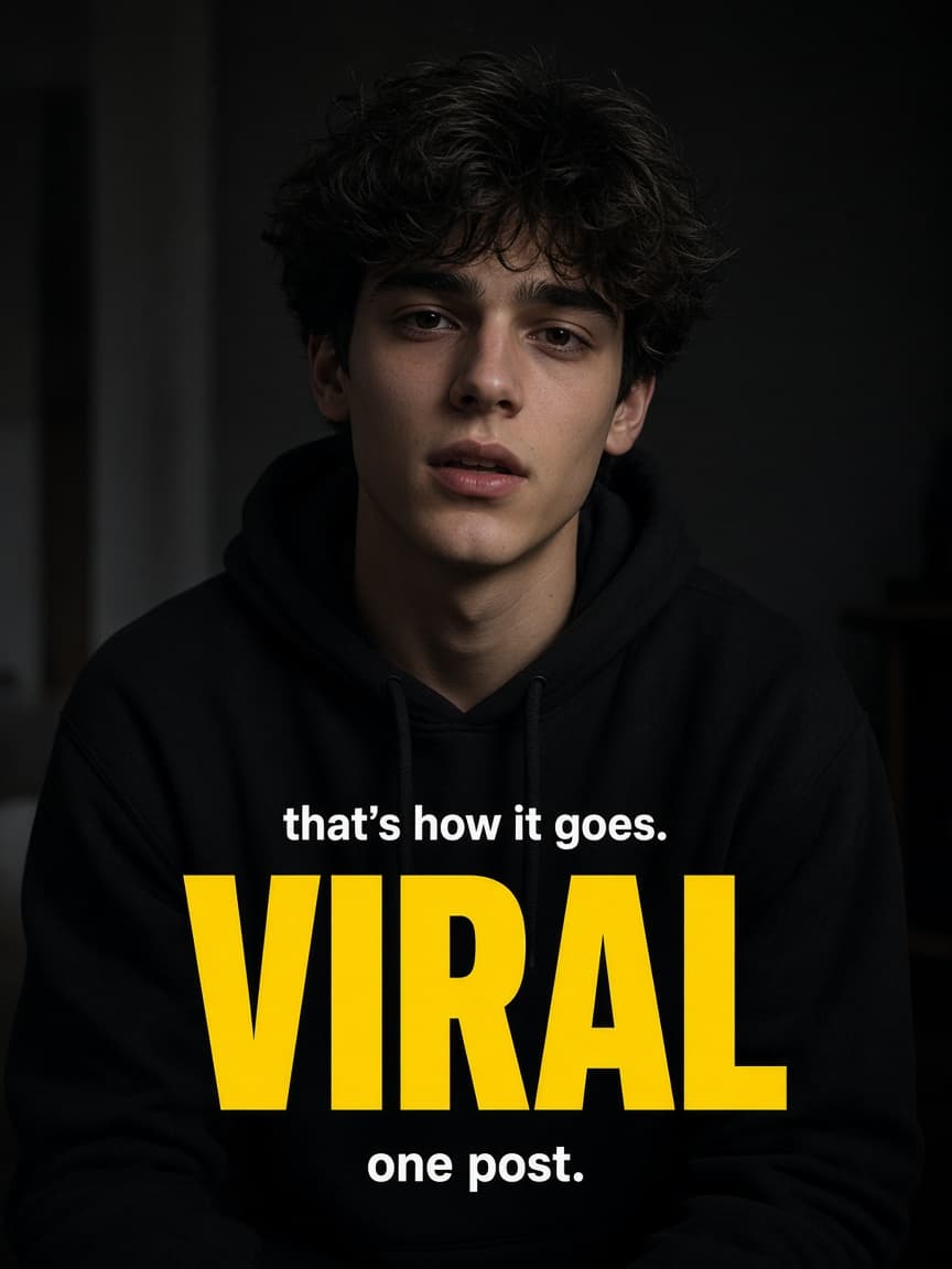 Vertical video with the word VIRAL highlighted in yellow